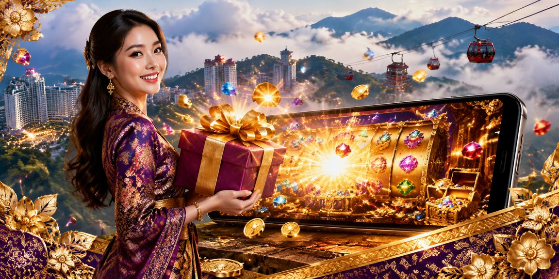 Pemain berbaju batik menikmati permainan slot dan sukan di kawasan resort Genting Highlands