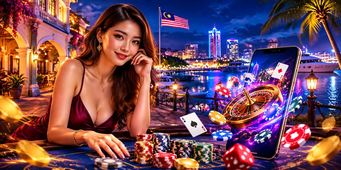 Pemain Malaysia bermain slot kasino mudah alih dengan grafik moden dan warna cerah